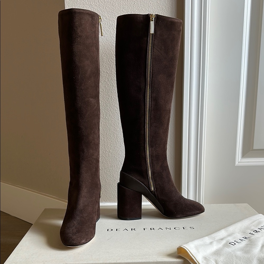 NIB Dear Frances Elle Boot in espresso suede size 35